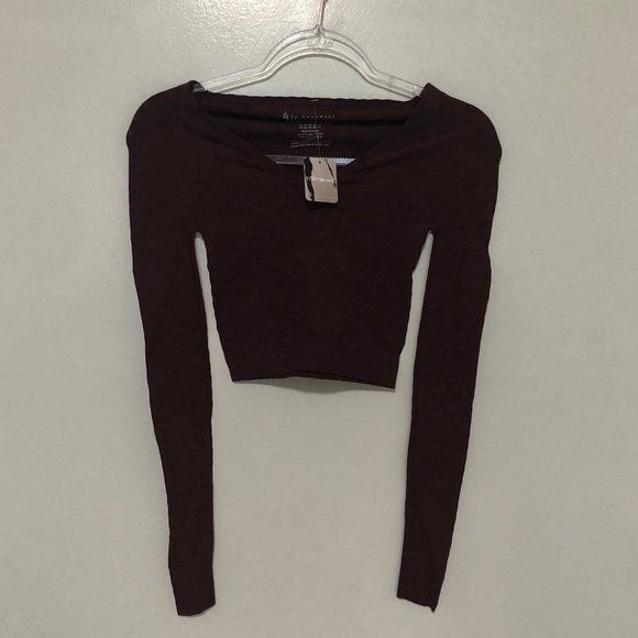 Free People Movement Gone Adrift Seamless Long Sleeve Red Night New Medium - Picture 2 of 8